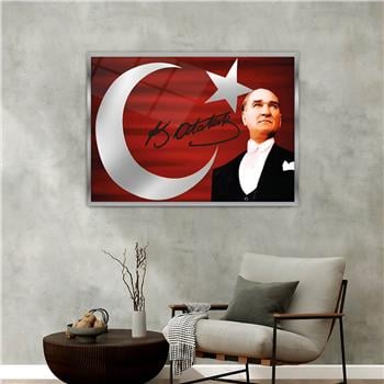 Alüminyum Çerçeveli Vatan Temalı Cam Tablo 015