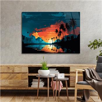 Horizontal Art-Themed Tempered Glass Wall Art 348