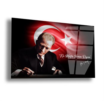 Yatay VatanTemalı Cam Tablo 134