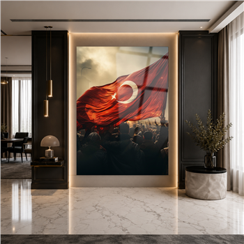 Dikey VatanTemalı Cam Tablo 160