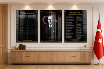  3lü Set VatanTemalı Cam Tablo 32