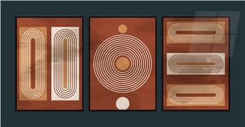 Aluminum Framed 3-Piece MDF Wall Art Set with Art Theme 0053