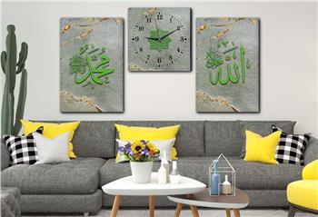 Religion Thematisches 2-teiliges bedrucktes Glas und Uhrenset
