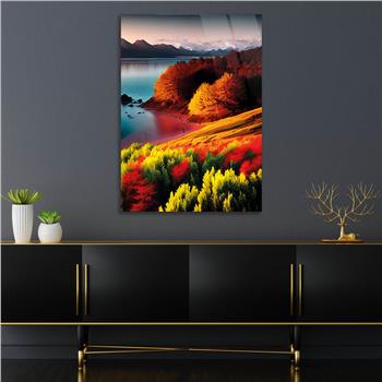 Vertical Tempered Glasss Wall Arts Natured-Themed181