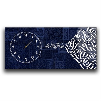 Side-Clock, Religious-Themed Horizontal Glass Wall Painting 064