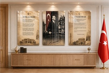  3lü Set VatanTemalı Cam Tablo 35