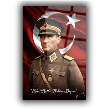 Dikey VatanTemalı Cam Tablo 150
