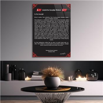 Atatürks Address to the Turkish Youth Glass Wall Art