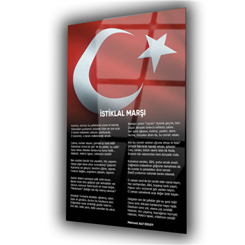 İSTİKLAL MARŞI YAZILI CAM TABLO
