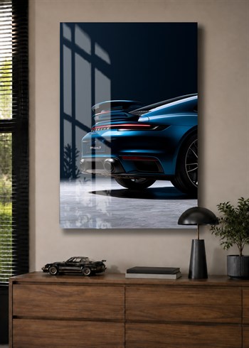 Mavi Porsche 911 Turbo S Cam Tablo