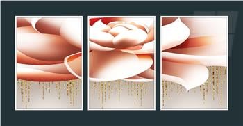 Aluminum Framed 3-Piece MDF Wall Art Set with Art Theme 0030