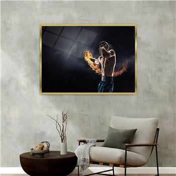 Aluminum-Framed Art-Themed Tempered Glass Wall Art 081