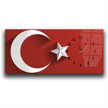 Side-Clock, Homeland-Themed Horizontal Glass Wall Painting 006