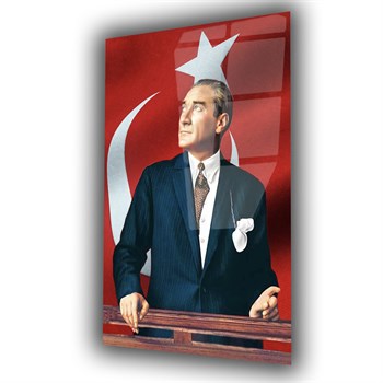 Mustafa Kemal Atatürk Gehard Glasschilderij 