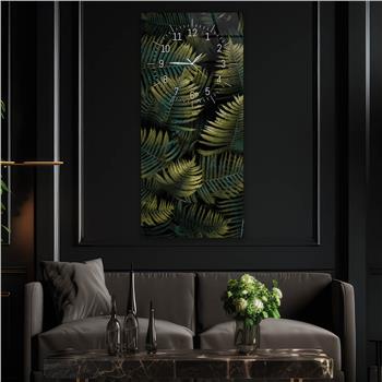 Vertical Art Themed Glass Wall Art with Clock at the Top 063
