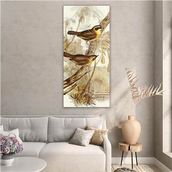 Vertical Art Themed Glass Wall Art with Clock at the Top 005