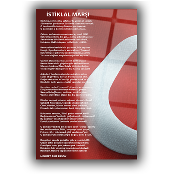 İSTİKLAL MARŞI YAZILI CAM TABLO