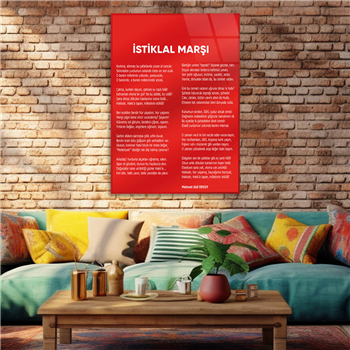 Turkish National Anthem Tempered Glass Wall Art 