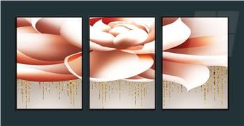Aluminum Framed 3-Piece MDF Wall Art Set with Art Theme 0030