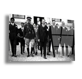 Mustafa Kemal Atatürk Tarihi Fotoğraf Cam Tablo