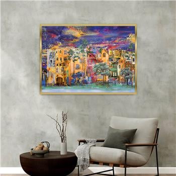 Aluminum-Framed Art-Themed Tempered Glass Wall Art 088