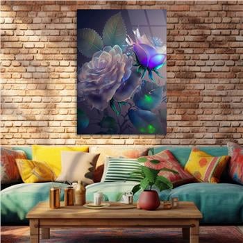 Dikey Sanat Temalı Cam Tablo 435