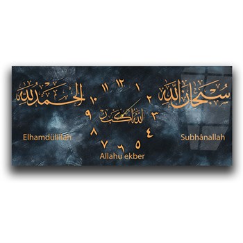 Middle-Clock, Religious-Themed Horizontal Glass Wall Painting 095