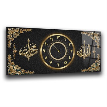 Middle-Clock, Religious-Themed Horizontal Glass Wall Painting 093