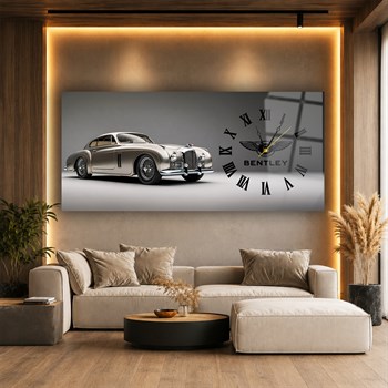 Klasik Bentley Saatli Cam Tablo