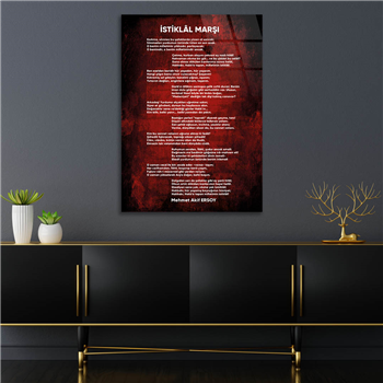 Turkish National Anthem Tempered Glass Wall Art 