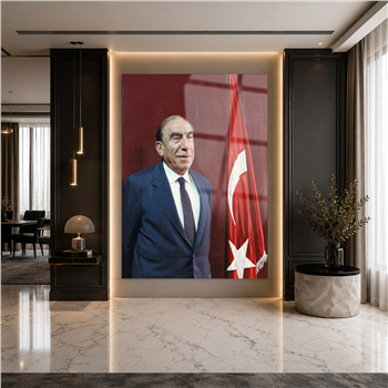 ALPARSLAN TÜRKEŞ GÖRSELLİ CAM TABLO