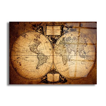 The World Map Of Piri Reis 1513 Tempered Glass Wall Art