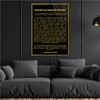 Atatürks Address to the Turkish Youth Glass Wall Art