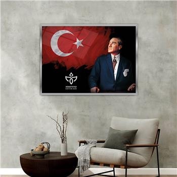 Alüminyum Çerçeveli Vatan Temalı Cam Tablo 055