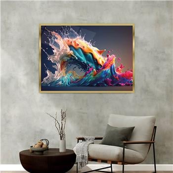 Aluminum-Framed Art-Themed Tempered Glass Wall Art 008