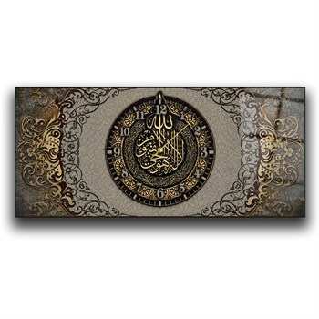 Middle-Clock, Religious-Themed Horizontal Glass Wall Painting 110