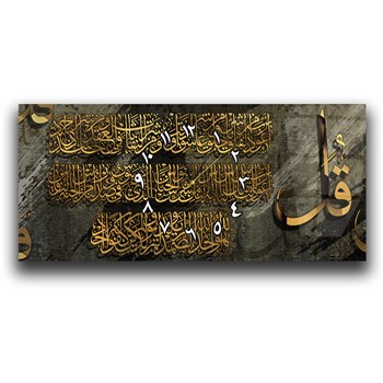 Middle-Clock, Religious-Themed Horizontal Glass Wall Painting 049