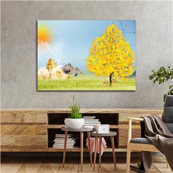 Horizontal Art-Themed Tempered Glass Wall Art 262