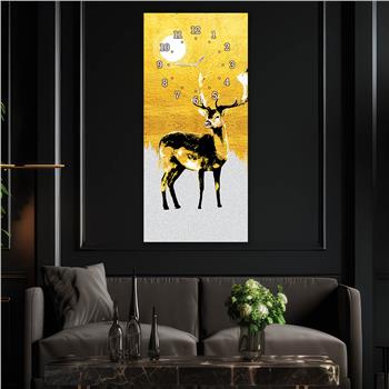 Vertical Art Themed Glass Wall Art with Clock at the Top 054