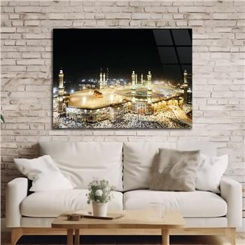 Ka’bah  on Glass Print Caaba Glass Wall Art Kaaba Tempered Glass Wall Art