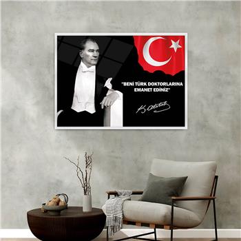 Alüminyum Çerçeveli Vatan Temalı Cam Tablo 047