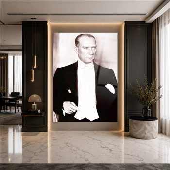 MUSTAFA KEMAL ATATÜRK GÖRSELLİ CAM TABLO 
