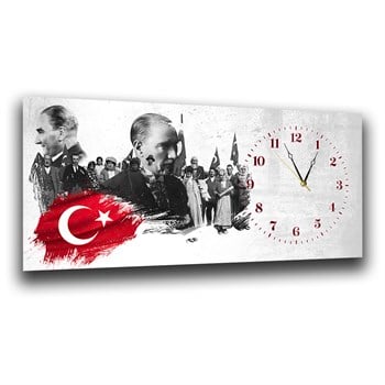 Atatürk ve Milli Mücadele Saatli Cam Tablo