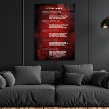 Turkish National Anthem Tempered Glass Wall Art 