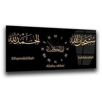 Middle-Clock, Religious-Themed Horizontal Glass Wall Painting 091