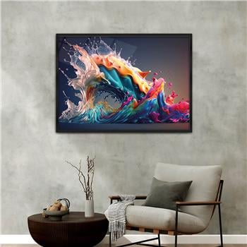 Aluminum-Framed Art-Themed Tempered Glass Wall Art 008