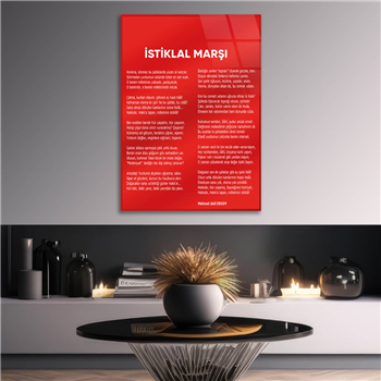 Turkish National Anthem Tempered Glass Wall Art 