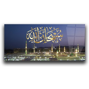 Middle-Clock, Religious-Themed Horizontal Glass Wall Painting 052