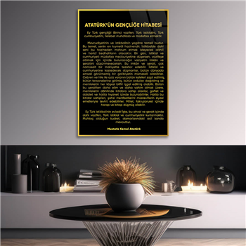 Atatürks Address to the Turkish Youth Glass Wall Art