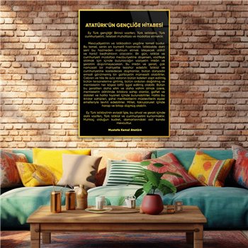 Atatürks Address to the Turkish Youth Glass Wall Art